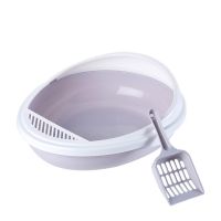 Plastic Cat Litter Box Removable Anti-Splash Reusable Pet Toilet with Scoop