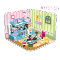 Toys for Children Enlighten friends Building Blocks 194PCS Friends House Bedroom Kitchen 3 IN 1 Deform Girls Educational