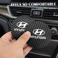 2Pcs หนัง Coaster Anti-Noise ถ้วยน้ำ Pad เบาะสำหรับ Hyundai I30 I20 IX35 I40 Tucson Getz Sonata Veloster Elantra Solaris