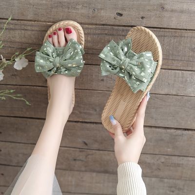 Slippers fairy female summer ins outside antiskid flat bow indoor cool beach slippers fashionable home