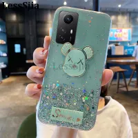 เคสสำหรับ Redmi Note 12S โน๊ต วินาทีฝาหลังรูปดาวพระจันทร์ประกายซิลิโคนนิ่มใสเรืองแสงรูปการ์ตูนหมีสำหรับ Redmi Note 12S เคสใส่โทรศัพท์