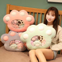 A Plushie Bag Cats Paw Pudding Pillow Sleep Stuffed Plush Toy Creative Soft Comfortable Cushion Cute Kawaii Gift For Children