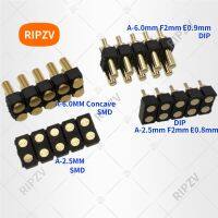 Contact PAD 2.54 Grid Pitch 4 6 8 10 12 14 16 18 20 Pin Female Socket Connector Spring Pogo Header DIP Dual Row RIPZV 0.1in SMD