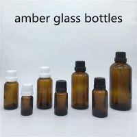 【CW】 5ml 10ml 15ml 20ml 30ML 50ml 100ml Amber Glass Bottle Vials Essential Oil Bottle With Tamper Evident Cap Perfume Bottles