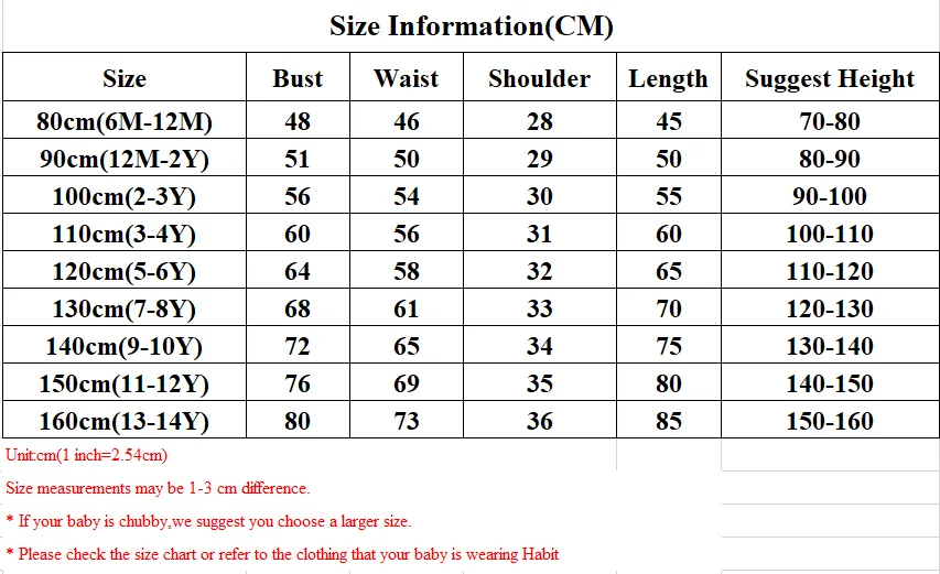 turkish children's clothes sizes