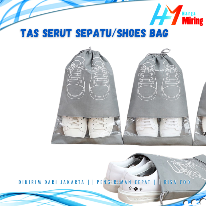 HM Tas Serut Sepatu Shoes Bag Penyimpanan Sepatu dan Sendal Kantong