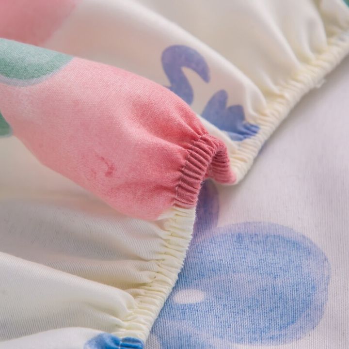 ภาพพิมพ์ดอกไม้2-ll-inclusive-ผ้าปูที่นอนกันลื่นคงที่ผ้าคลุมฟูกป้องกันผ้าปูที่นอนพอดีฝาครอบกันฝุ่นผ้าฝ้ายล้าง