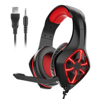 Pro USB Wired Gaming Headset with Microphone Computers PC Laptop Gamer Headphones with Conversion Line