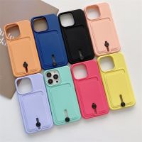 [สินค้าใหม่ในสต็อก] Soft TPU ช่องเสียบการ์ดลูกอมสีกรณีโทรศัพท์สำหรับ iPhone 14 13 12 11 Pro Max XS XR X 8 7บวกซิลิโคนอ่อนนุ่มกันกระแทกปก C Oque