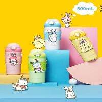 Sanrios ถ้วยสุญญากาศลาย Pochacco Cinnamoroll คุณภาพสูงมีสายความจุมากกระบอกน้ำ