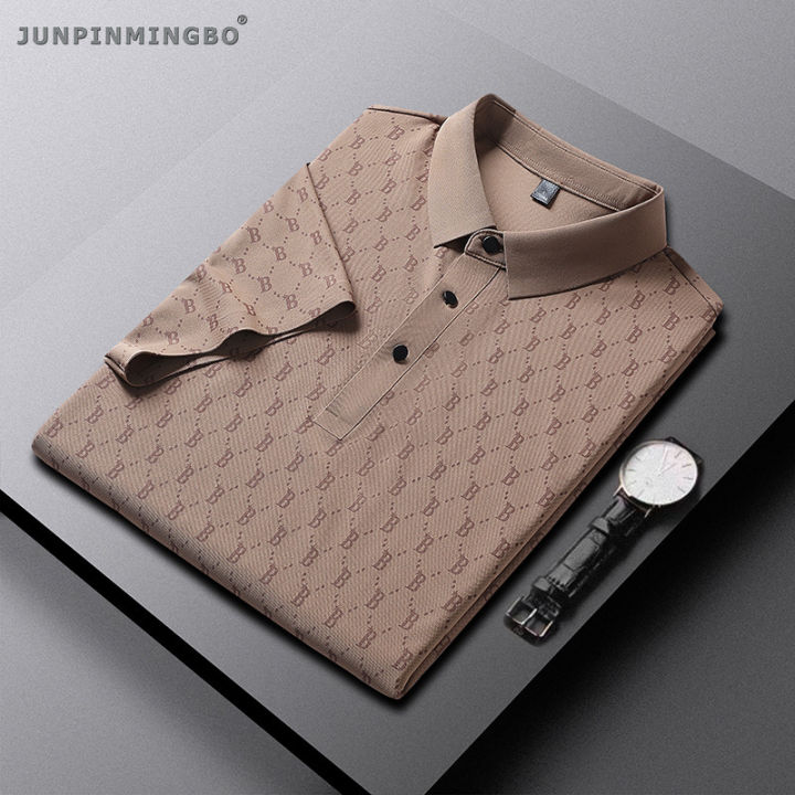 junpinmingbo-เสื้อโปโลผ้าไนลอนพิมพ์ลายสำหรับผู้ชาย-เสื้อบางแห้งเร็วแขนสั้น-m-5xl-ธุรกิจทำงาน