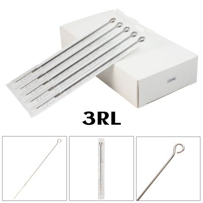 10pcs 3RL Tattoo Needles Round Liner Tattoo Machine Needles Stick Poke Needles Disposable Sterile Stainless Steel Grips Needles