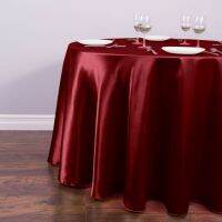 145cm Round Satin Tablecloths Overlay Cover Bright Fabric Table Cloth for Wedding Party Restaurant Banquet Decorations