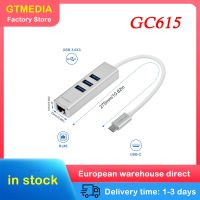 GTMEDIA USB 3.1 HUB Aluminium USB Hub Adaptor Ethernet 3 USB 3.0 Tipe C Kartu Jaringan RJ45 dan Adaptor USB C untuk Mac Chromebook