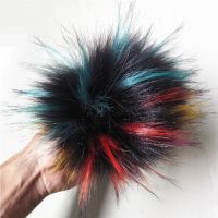 15cm Artificial Pom Pom Rainbow Color Faux Fur Pompom For Knitted Beanie Skullies Cap Hat Imitation Fur Ball Christmas Gift