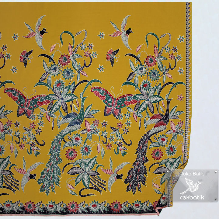 Kain Batik Motif Burung Merak Dan Kupu Kupu Unik Ukuran 2 Meter Lebih Lazada Indonesia 4595