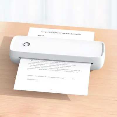 เครื่องพิมพ์ความร้อนขนาดเล็กเครื่องพิมพ์ภาพกระดาษ A4แบบพกพา203Dpi Bluetooth-เข้ากันได้2600Mah สำหรับสำนักงานธุรกิจทำงานบ้าน