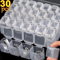 5-30pcs Mini Storage Box Transparent Square Plastic Boxs Earrings Jewelry Packaging Storage Small Square Box Jewelry Organizer