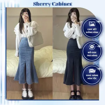 sẵn Chân Váy Jean Đuôi Cá Cạp Lưng Cao Chân Váy Bò Dáng Dài Order Ulzzang  Phong Cách Hàn Quốc Order Taobao   Hazomicom  Mua Sắm Trực Tuyến Số 1  Việt Nam