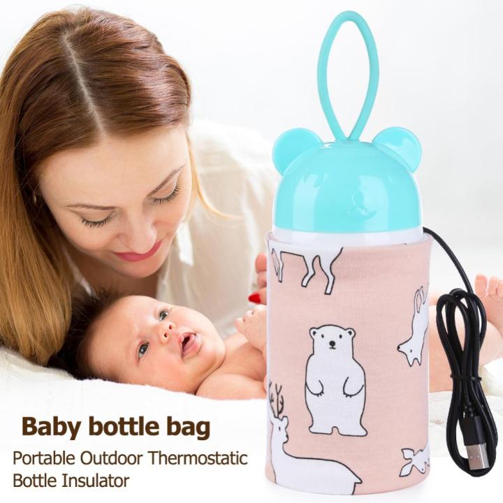 นมพกพาที่อุ่นขวดน้ำเด็กหม้อเก็บความร้อนทารกกระเป๋าใส่ขวดนม-c