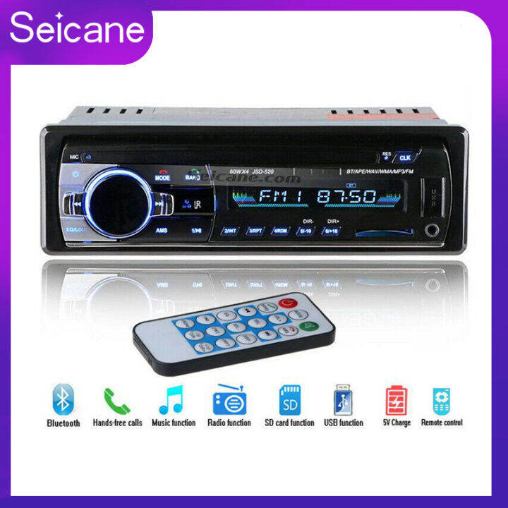 Seicane 1 Din Audio Bluetooth Handsfree Calls MP3 Player Car FM