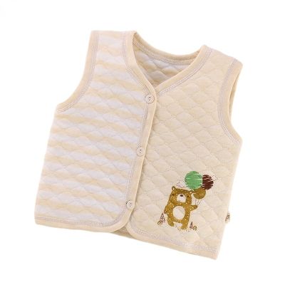 （Good baby store） Baby  39;s Clothing Cute Cartoon Vests Waistcoats Cotton Vest for Baby Girls Boys Autumn Warm Vest Children Sleeveless Jacket Coats