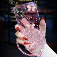 เคสมือถือสำหรับ Huawei Nova 11ฝาหลังซิลิโคนนิ่มรูปดวงจันทร์เป็นประกาย + สร้อยคริสตัลเคสโทรศัพท์ Huawei Nova 11 Pro