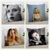 （ALL IN STOCK XZX）Custom Scarlett Johansson Pillow Case Polyester Decorative Zipper Pillow Case Square Pillow Case 40 * 40cm   (Double sided printing with free customization of patterns)