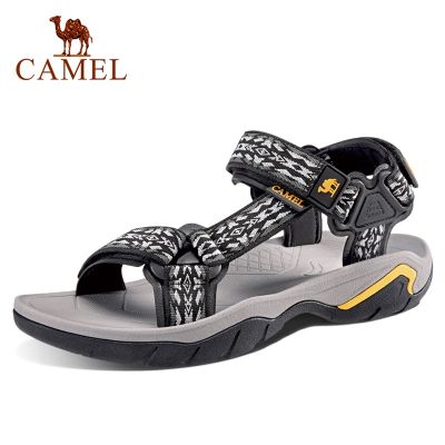 Camel รองเท้าแตะ กันลื่น น้ําหนักเบา ทนต่อการเสียดสี เหมาะกับเดินชายหาดกลางแจ้ง สําหรับผู้ชาย gf