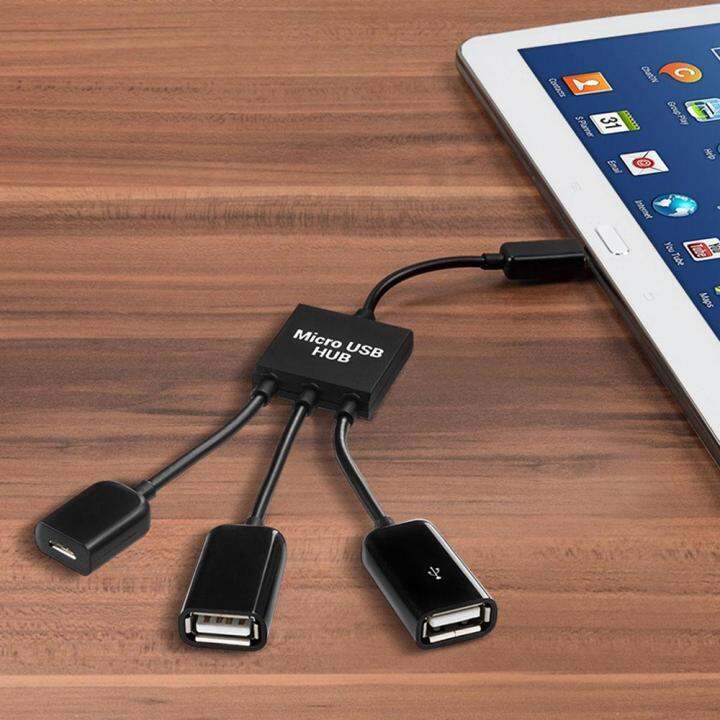 micro-usb-otg-hubอะแดปเตอร์สำหรับสมาร์ทโฟน-แท็บเล็ตไมโครusb-usb-splitterสำหรับapple-samsung-lenovo