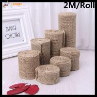 LEMMRE 1ม้วน2เมตรการตกแต่งบ้านชนบทวินเทจ DIY งานฝีมือริบบอน Jute Burlap ห่อของตกแต่งงานแต่งงานห่อของขวัญ