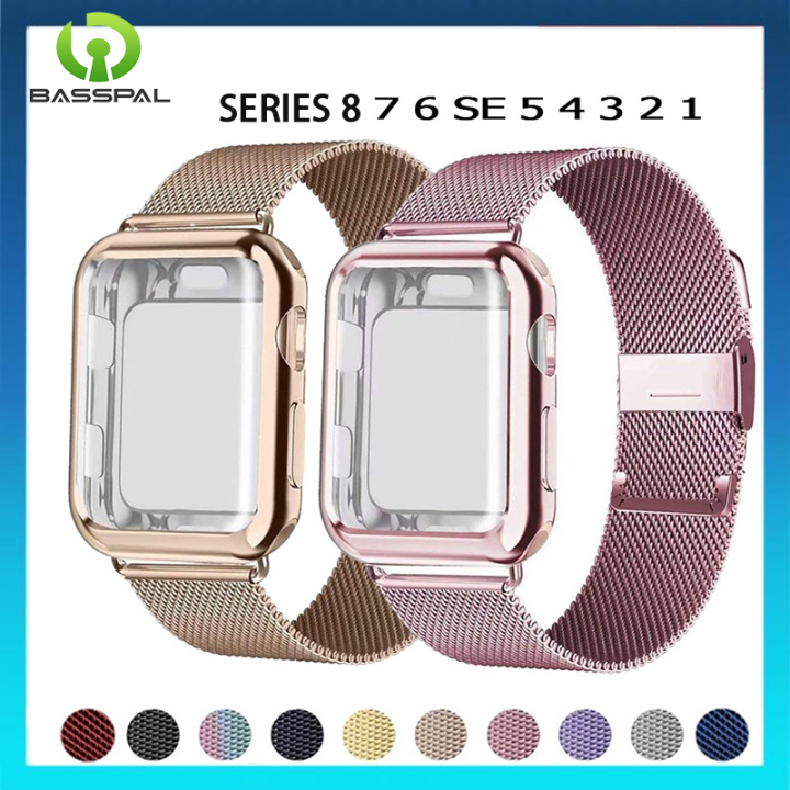 ชุดสายนาฬิกาโลหะแบบ-milanese-แบบ2-in-1-สายรัดข้อมือนาฬิกาสเตนเลสสตีลแบบเคสสำหรับ-apple-watch-ขนาด49มม-8-7-45มม-41มม-6-5-4-se-3-2-1-42มม-38มม-44มม-40