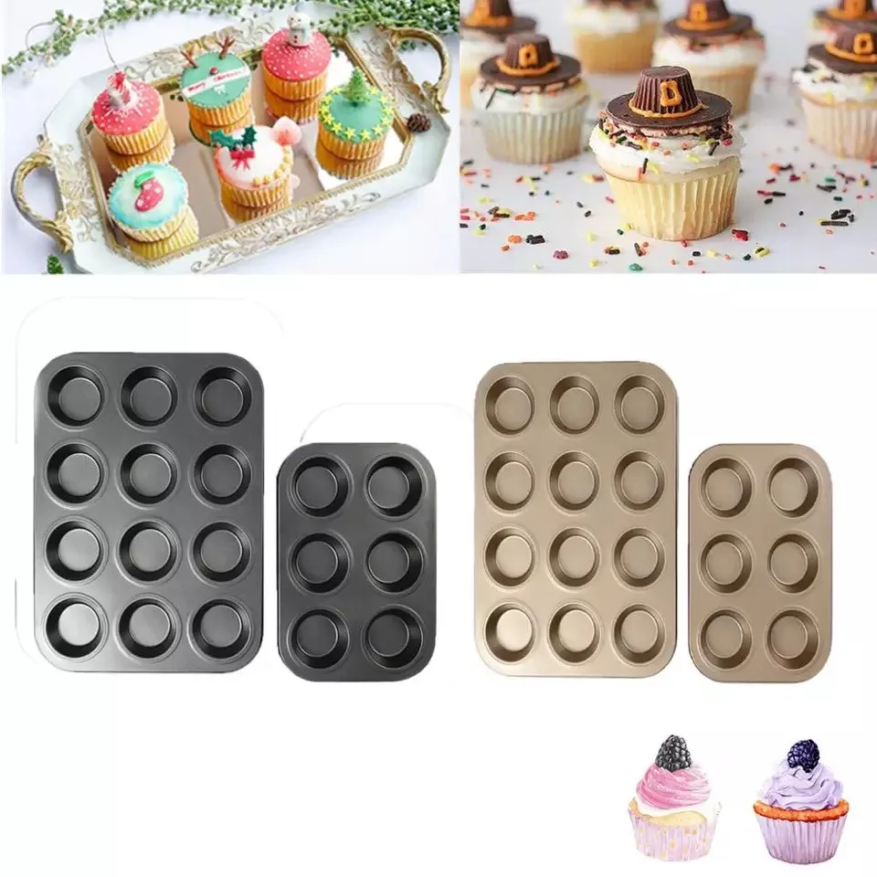 6/12Holes Square Cupcake Pan Mini Muffin Tray Cupcake Mold Muffin Pan  Carbon Steel Baking Pan Non Stick Bakeware Biscuit Pan ZXH - AliExpress