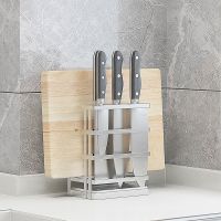 knives holder304 stainless steel knives holder with Drip panfor kitchen over the sinkKnife Block Cutting Board Organizer