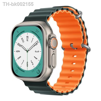 ۞◐ Ocean strap For Apple watch band 49mm 45mm 44mm 40mm 41mm 42mm 49 45 mm silicone correa bracelet iWatch Ultra series 7 6 3 se 8