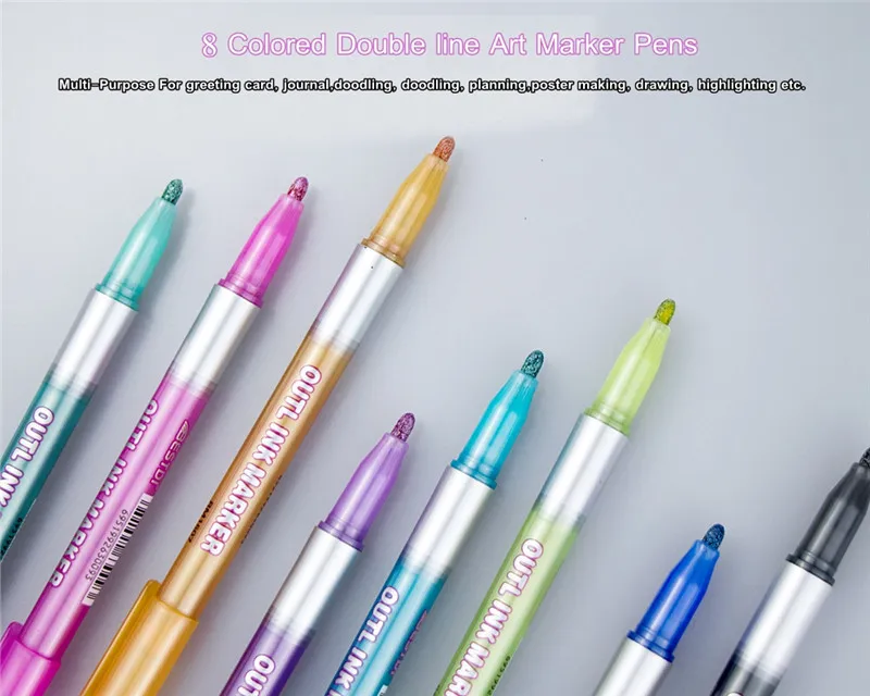 Double Line Outline Pens, 30 Colors, Shimmer Markers, Self-Outline Metallic  Markers, Outline Pens, Craft Pens, for Kids Drawing, Adult Colorling 