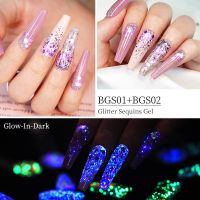 BORN PRETTY 1 Box 5g Glitter Sequins Glow In The Dark Effect Manicuring UV Gel Polish