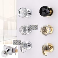 Invisible Conceal Door Lock With Clear Ball Egg Shaped Crystal Knob Handle Pull Chrome Gold Square Round Rossette Door Hardware