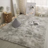 Grey Car Tie Dyeing Plush Soft Cars for Living Room Bedroom Anti-slip Floor Mats Bedroom Water Absorption Car Rugs