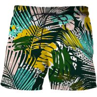 Leaves Graphic Beach Shorts กางเกงขาสั้นลำลองผู้ชาย 3D Printing Surfboard กางเกงขาสั้นฤดูร้อนชุดว่ายน้ำฮาวายกางเกงว่ายน้ำกางเกงขาสั้นเย็น