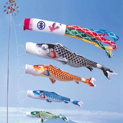 LIAND Koinobori สไตล์ญี่ปุ่น Yard Decor Kite ระฆังลมแขวนตกแต่งธงปลาคาร์พ Windsock