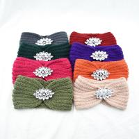 【CW】 Rhinestone Knitted Hair Bands Ear Protection Headband Cover Face Washing Exercise Warm Wool Headwrap