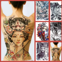 ใหม่48*35ซม.ขนาดใหญ่ รอย แทททู กันน้ำขนาดใหญ่ชั่วคราว Tattoo สติกเกอร์สติกเกอร์กลับ ศิลปะบนร่างกาย