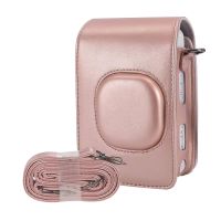 Instant Camera Case Bag Compact Size PU Leather Camera Case with Shoulder Strap Compatible with Fujifilm Fuji Instax mini LiPlay Camera Cases Covers a