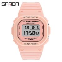 SANDA Women Watch Fashion Sports Waterproof Multifunctional LED Watch