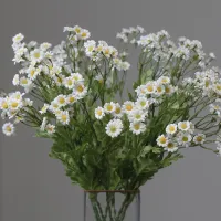 【LZ】﹊  Flores de seda falsas para decoração Ramo de margarida branca Ornamento para jardim e quarto 30 cabeças