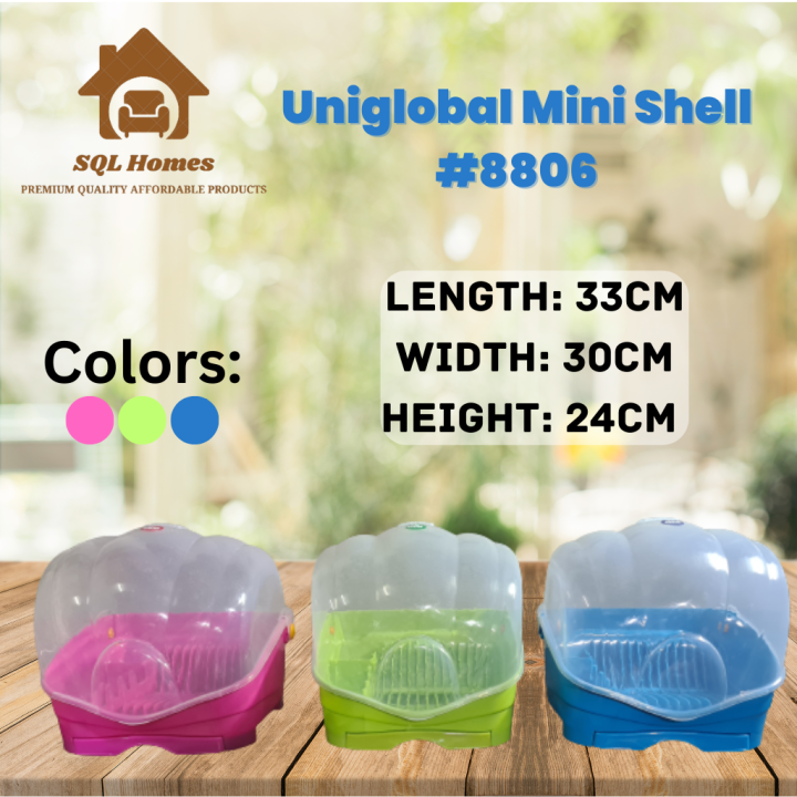 Uniglobal Mini Shell Dish Drainer Multi Color Draining Tray 8806