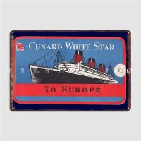 【DT】 hot  Cunard White Star Line Queen Mary Baggage Tag Poster Metal Plaque Wall Decor Retro Club Party Club Bar Tin Sign Poster