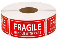 Akachan สติ๊กเกอร์ FRAGILE ขนาด 2.5x7.5 ซม.(1x3 นิ้ว) 500 ดวง