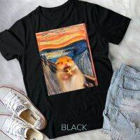 Top Tees กลัวหนูแฮมสเตอร์ Meme ถือ Sac The Scream Painting เสื้อยืด Unisex